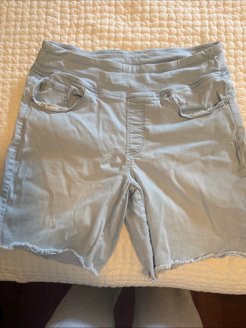 Belle by Kim Gravel Soft Light Blue Bermuda Shorts